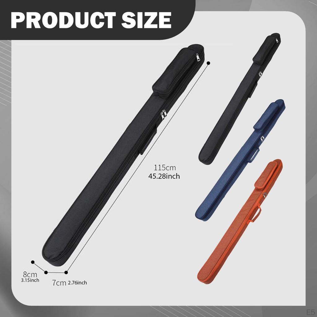 Pool Billiard Cue Sticks Resistant Organizing Storage with Zipper Pocket for 1/2 3/4 Snooker Club