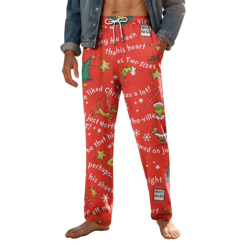 Men's Home Soft Pajama Pants Drawstring With Pockets Casual Sports Pants