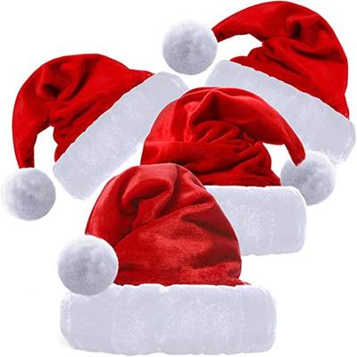 Χριστούγεννα Xmas Μαλακό Καπέλο Άγιος Βασίλης Κόκκινο Βελούδινο Καπέλο Noel Καλά Χριστούγεννα Διακόσμηση Δώρο Καλή Χρονιά