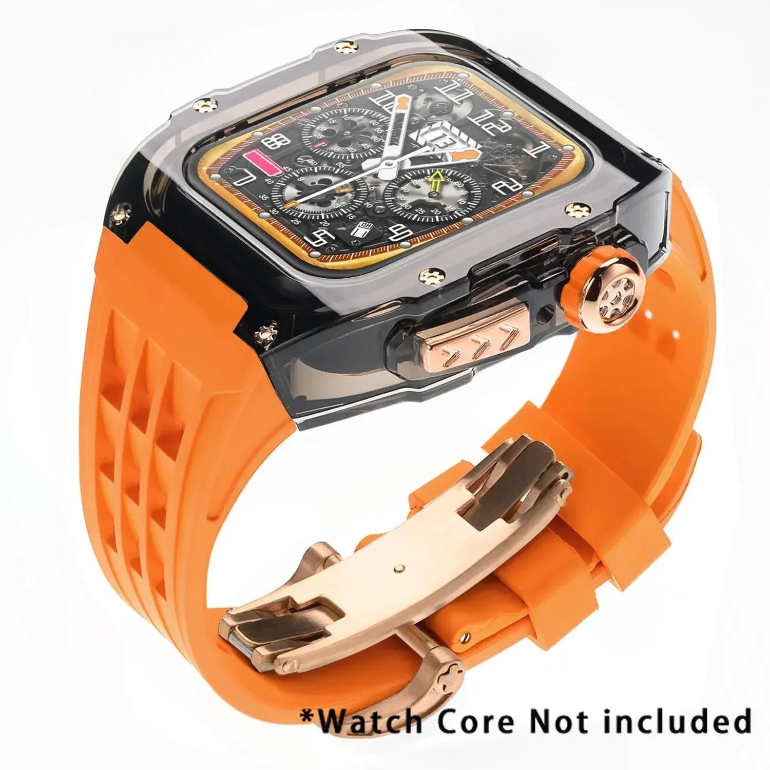 

Luxury Glacier Modification Kit for IWatch Series 9 8 7 6 5 4 SE 45MM 44MM Transparent Case for Apple Watch Ultra 49mm Mod Band 45MM Or 44MM