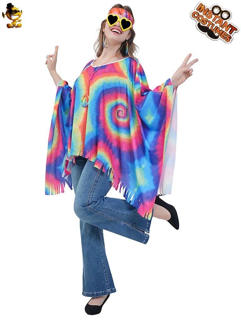 Halloween adult big girl's various retro hippie capes' women's hippie party costumes