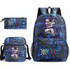 One Piece Luffy Anime Print Student Backpack Set Shoulder Bag Pencil Case Boys Girls School Bags