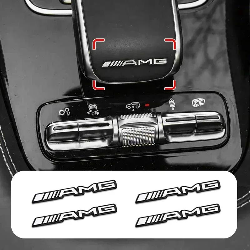 1pcs Letter Emblem Badge for Mercedes Benz AMG Interior Center Console Fob Logo Car Styling Accessory 3D Sticker for C E GLK GLA AVF9