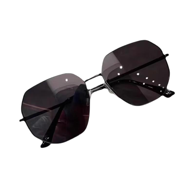 LESCA LUNETIER Polygon Metal UV Protection Sunglasses