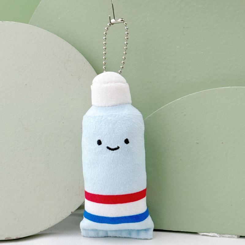 1Pc Cute Fun Plush Keychain Tooth Shape Pendant Mini Toothpaste Toothbrush Keyring Dental Cute Model For Kids Brushing Learning
