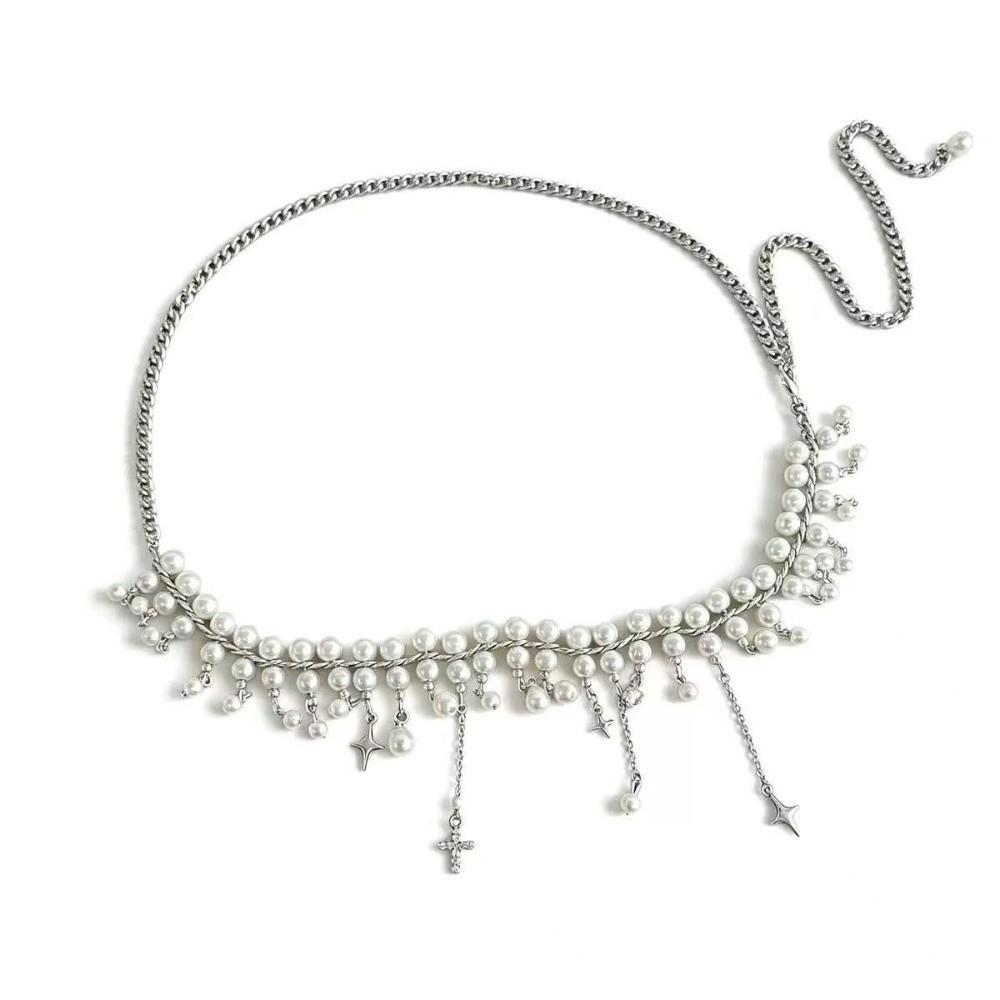 Elegant Pearl Waist Chains Adjustable Body Chain Decor Y2K Hip Chain  Birthday Gift
