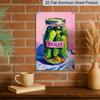 2D Flat Pickle Jar Aluminum Sign | 8x12 Inch Decorative Plaque, Horizontal Aesthetic Poster for Living Room, Bedroom, Pantry - Easy To Hang