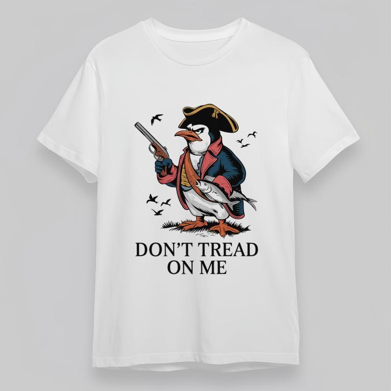 

Women s Plus Size Comfortable T-Shirt Pirate Penguin With Fish Birds Graphic Tee 2XL