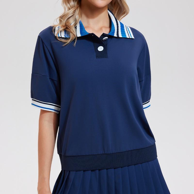 Womens Slim Fit Short Sleeve Polo T-Shirt Set Yoga Tennis Fitness Running Sportswear