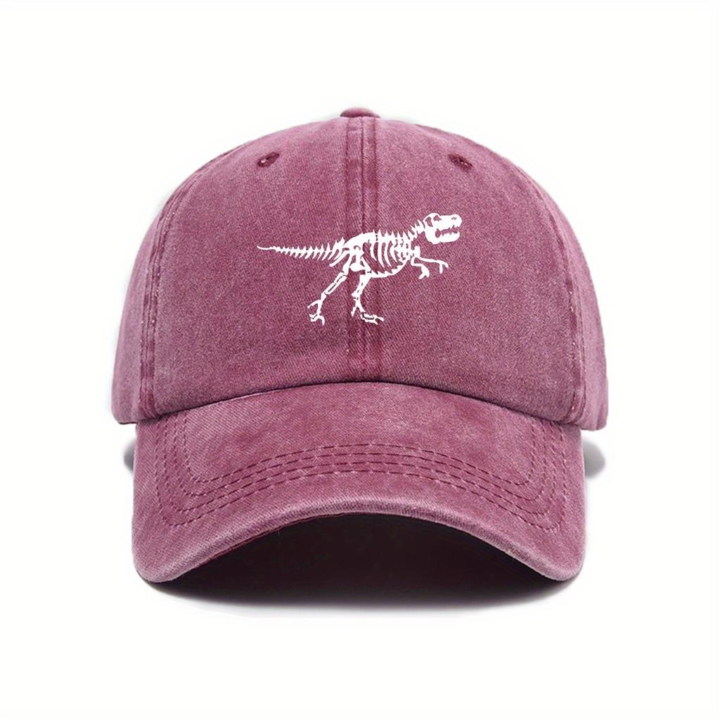 Fashionable and casual dinosaur skeleton printed baseball cap is a must-have for both men and women when going out on the street