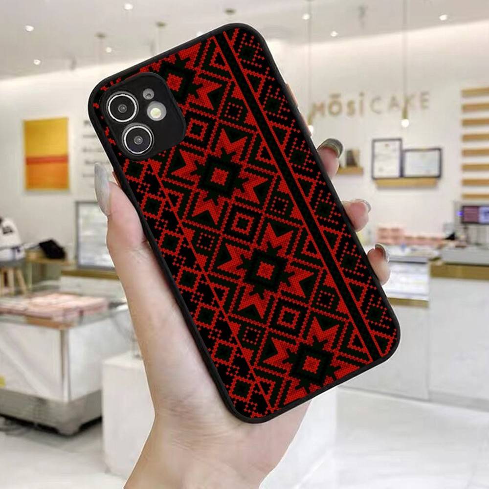 U-Ukraine Ornament Pattern Phone Case For IPhone 16 15 14 X XR XS 7 8 Plus 11 12 13 Pro MAX 13mini Matte Shockproof Case