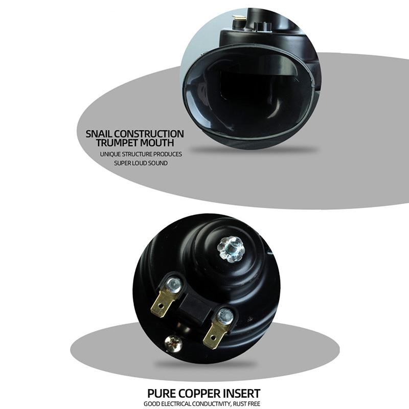 300Db 510Hz Motorcycle Horn Snail Style Horn Speaker 12V Supersound Boat Train Horn Signal Horn Compressor Universal Waterproof