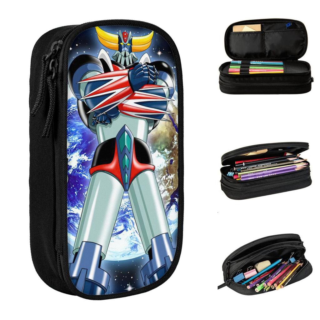 Grendizer Goldorak Pencil Case Actarus Mazinger Z Anime Pencilcases Pen Box Kids Big Capacity Bags School Supplies Stationery