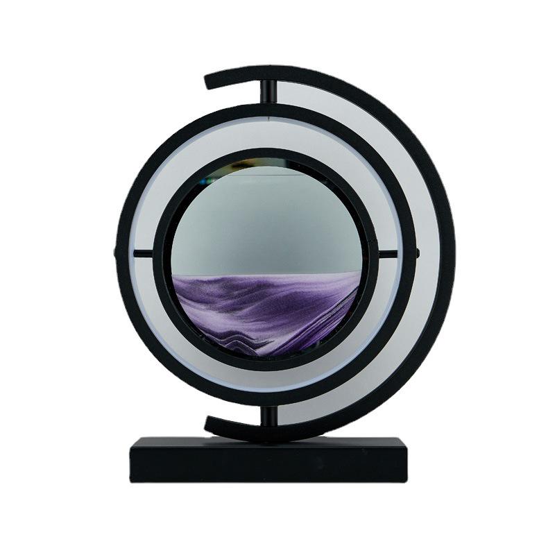 Arte de Arena de Reloj de Arena Moderno: Adorno de Arena Fluida de Vidrio 3D para Escritorio del Hogar o la Oficina