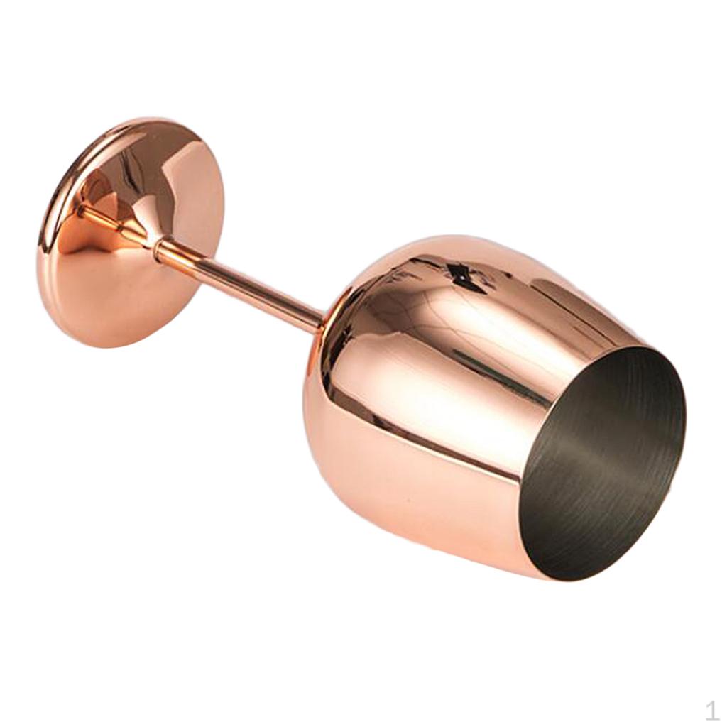 1pc Brilliant Stainless Steel Wine Glass Tasting Goblet Mug Beer Cup Rose Gold