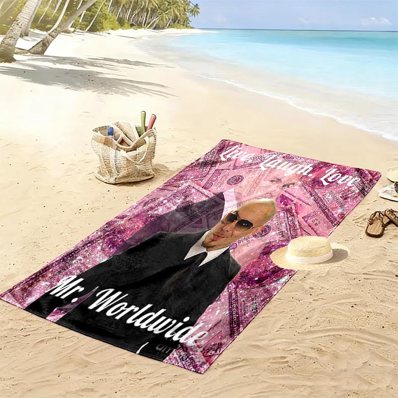 Mr. Worldwide Print Beach Towel, Large Soft Quick Dry Towel for Beach Camping Swimming