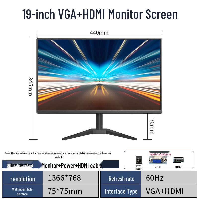 19/22/24-inch HD LCD Monitor for Business & Home Use