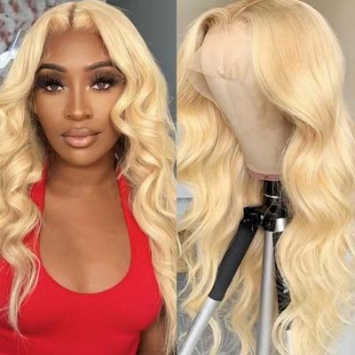 Women Long Curly Wig Middle Part Natural Looking Silky Heat Resistant High Temperature Fiber Front Lace Wavy Blonde Black Synthetic Hair