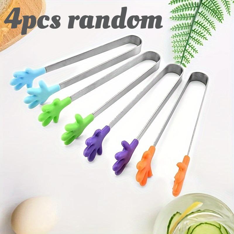 1/4pcs Kitchen Food Serving Tongs, Thickened Non-Slip for Pastry Ice Cube Sugar, Multi-Purpose Snack & Buffet Clip