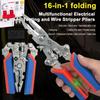 16-IN-1 Electrician Pliers Foldable Wire Stripping Pliers Wire Stripper  Electrician Tools