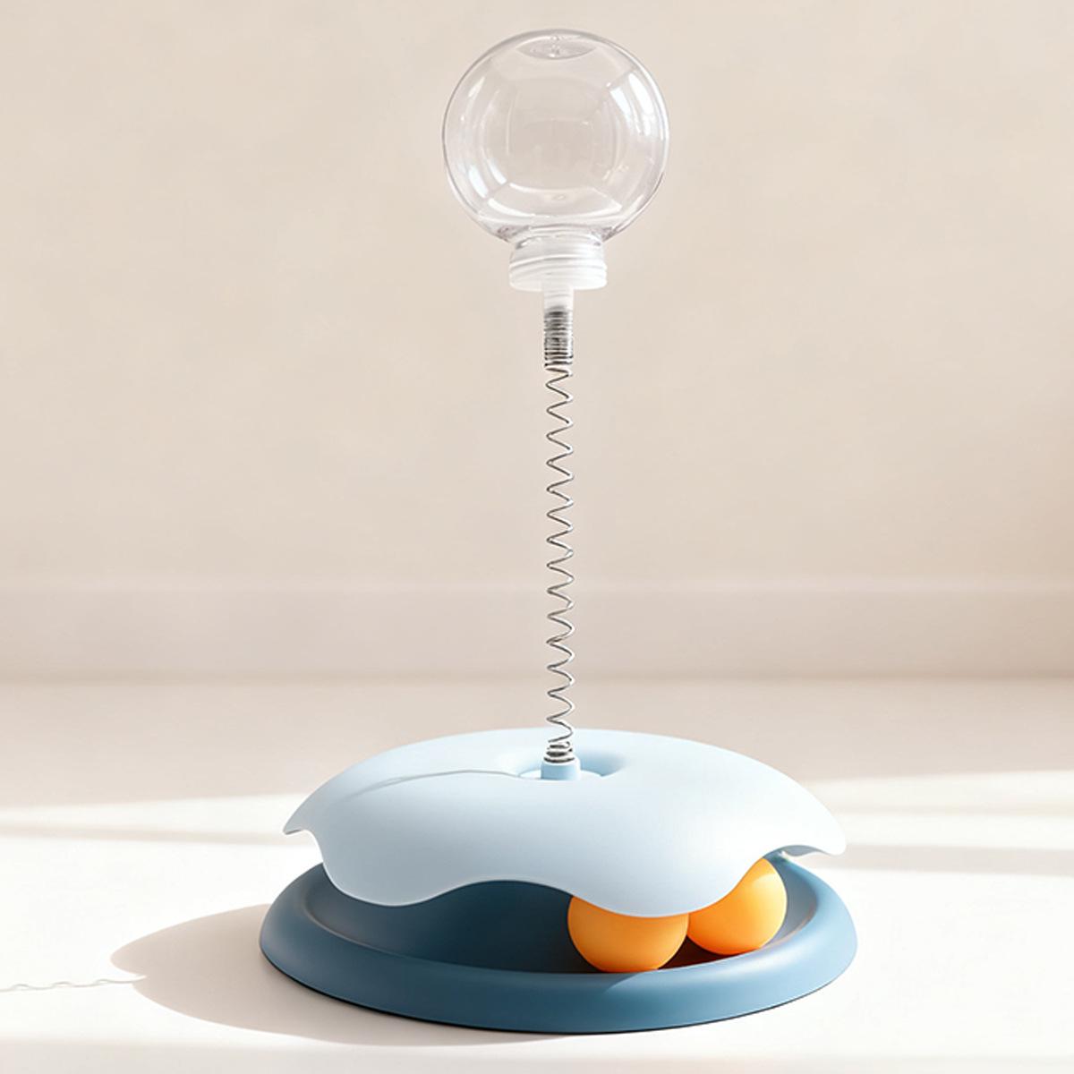Automatic Cat Teasing Turntable: Multifunctional Toy with Self-Amusement Ball and Food Dispenser
