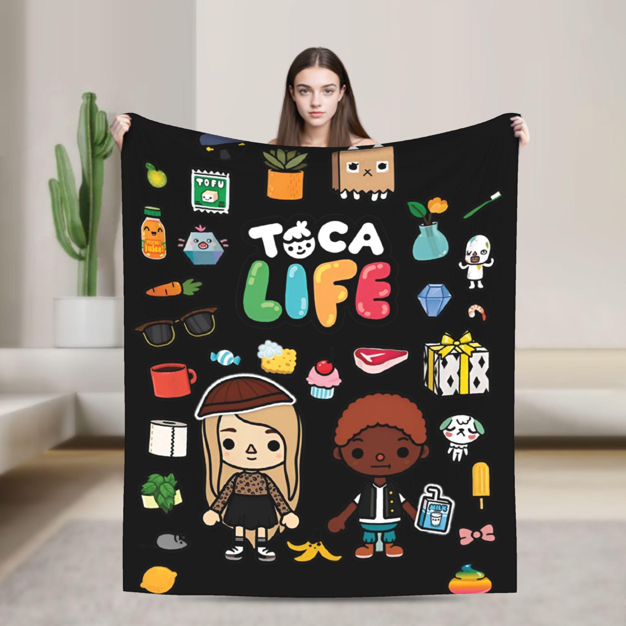 

Toca Life World Manage Fashion Blanket BSG Game Cartoon Fuzzy Novelty Soft Throw Fashion Blanket for Coverlet All Season Travel 75x90cm