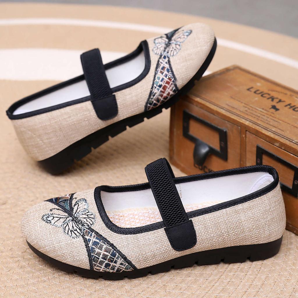 Scarpe Mary Jane da Donna Scarpe Ballerine Scarpe da Ballo Ricamate Espadrillas Comode a Punta Tonda Scarpe da Passeggio Antiscivolo da Donna