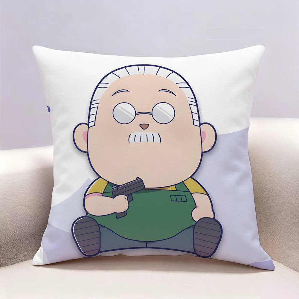 Sakamoto Days Anime Taro SSakamoto Doublesided print Pillow Case Pattern Printed Pillowcase For Living Room Sofa Cushion Cover