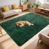 Dark Green Mat Soft Shaggy Carpet Non-Slip Rugs for Living Room/Bedroom/Nursery – Luxury Plush Carpet Room Decor
