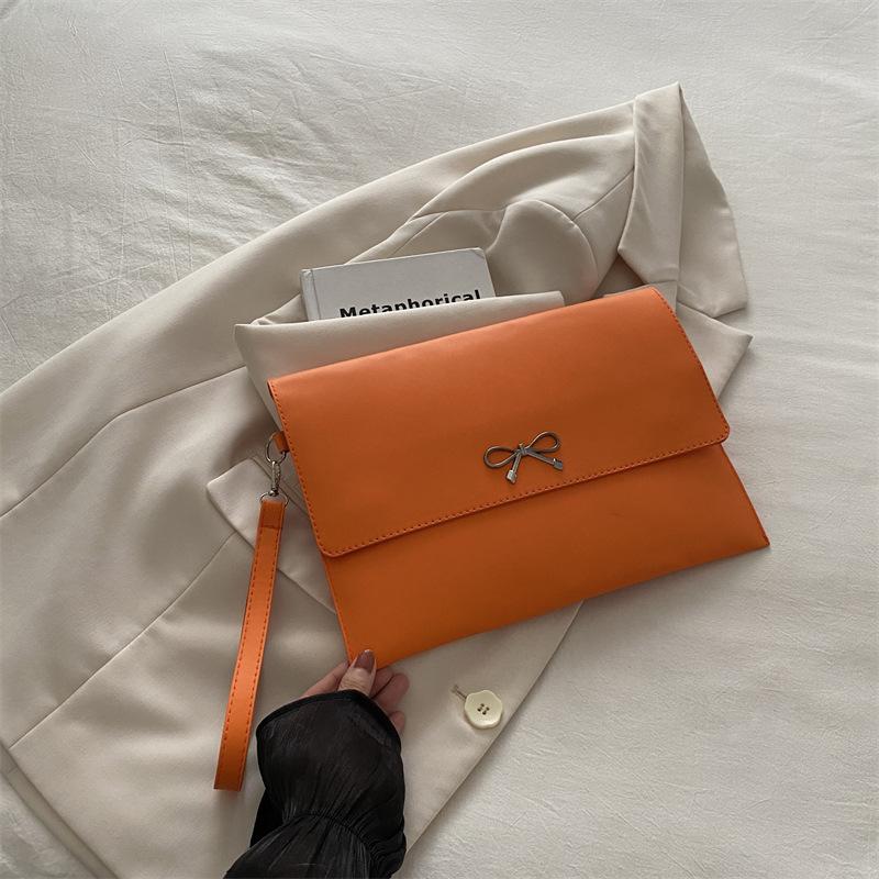 2025 Autumn New High-value Envelope Bag Simple Casual Bow Women's Clutch Bag Small Square Bag