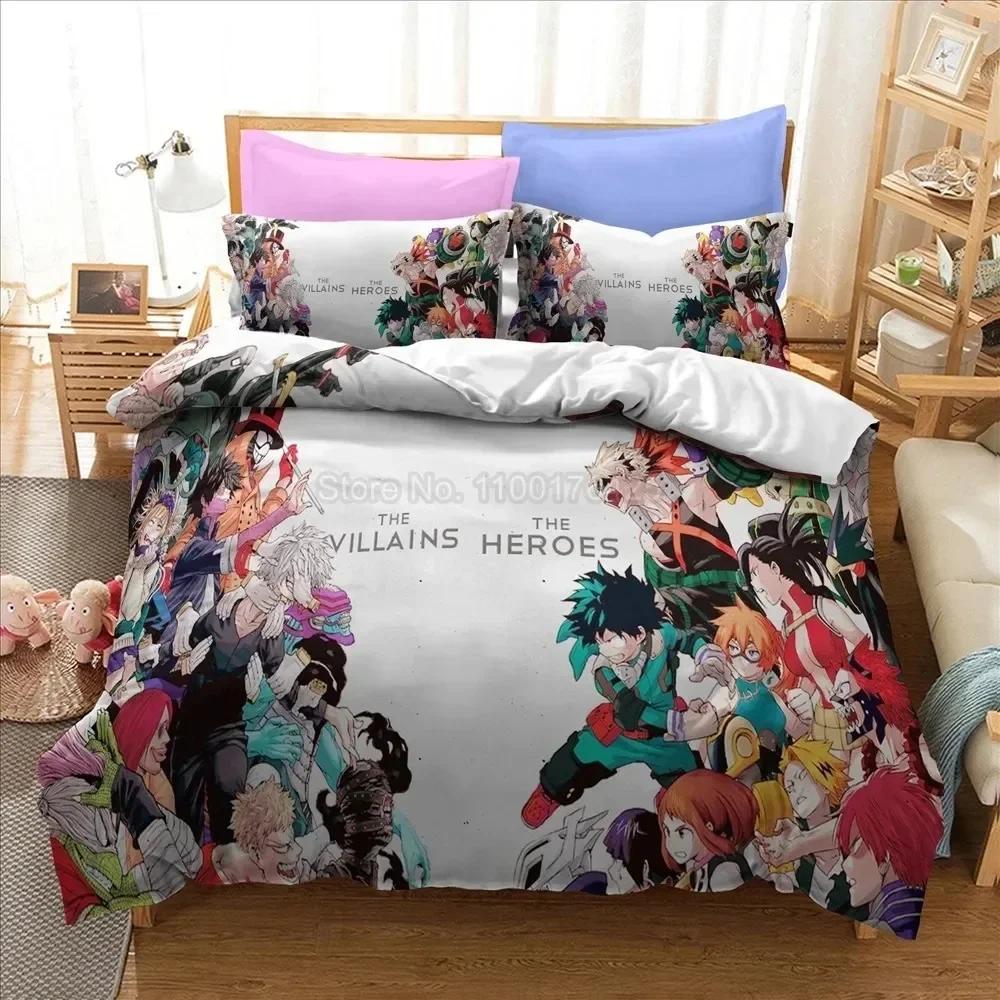 3d My Hero Academia Boys Japanese Anime Bedding Set Printed Bed Set With Pillowcase Bed Duvet Cover Queen Super King Size