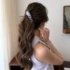 Koreanischer Stil Satin Plissiert Einfarbig Stoff Haarspange Vielseitige Bananen-Klammer Für Frauen Haarschmuck