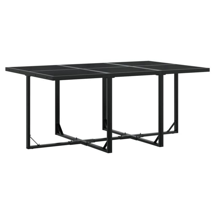 VidaXL Ensemble à manger de jardin 7 pcs avec coussins noir textilène, ensemble à manger d'extérieur, meuble à manger de 3295074