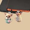 1/3 Stück Niedlicher Chihuahua Acryl Handy Staubschutzanhänger für iPhone, Samsung und Xiaomi