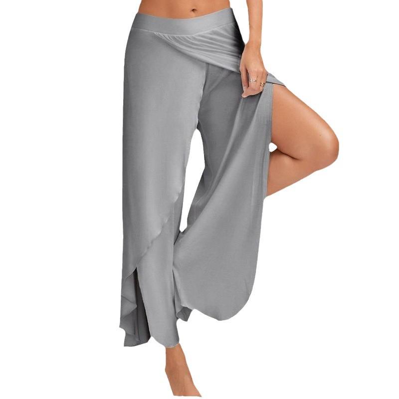 Pantaloni da Yoga Estivi Sexy a Gamba Larga Incrociati da Donna Europei e Americani