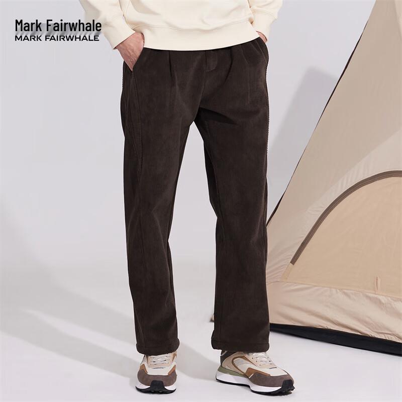 Mark Fairwhale Men's Corduroy Fleece-Lined Loose Long Pants