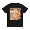 No Thoughts Head Empty Funny Cat Meme Graphic T-shirts Men's Clothing Fashion Retro T Shirts Oversized Casual T Shirt Streetw...