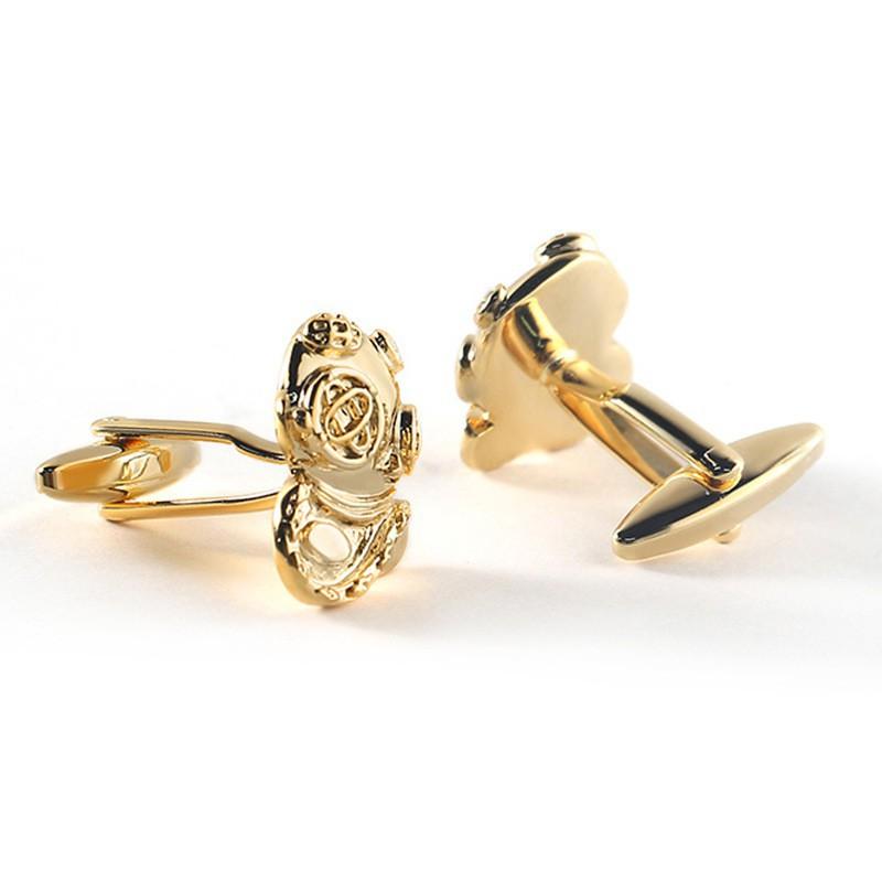 

High End Electroplated Gold Diving Suit Metal Cufflinks Men s French CL-2068 золотистый