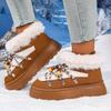 Fashion Fashion Fluffy Platform Snow Boots Women Winter 2025 String Bead Decor Faux Fur Cotton Shoes Woman Thick Plush Warm Ankle Boots