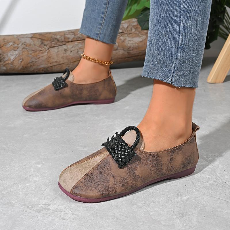 Fashion Autumn New Flat Shoes Women Fashion Round Head Slip-on Soft Soles Anti-slip Wear-resistant Low-top Shoes