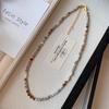 Vintage Imitation Natural Pearl Tourmaline Bead Necklace, Irregular Blue Collarbone Necklace, Women's Banquet Accessories