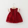 New Summer Girls' Solid Color Flying Sleeve Skirt Girl's Big Bow Skirt Baby Girls Dress