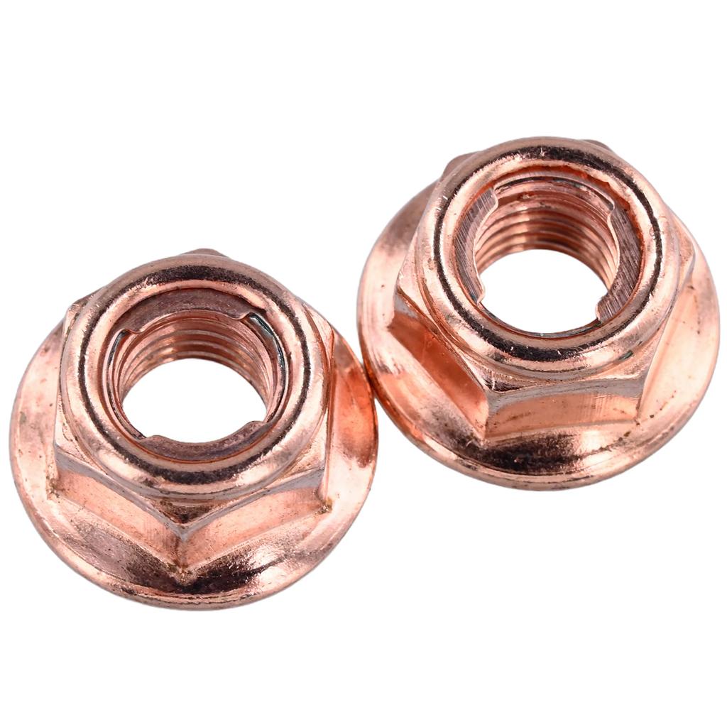 50Pcs/pack Car Exhaust Manifold Lock Nuts Copper Plated M8x1.25 For BMW Vehicles Metal Hexagon Nut Car Acesssories Tools