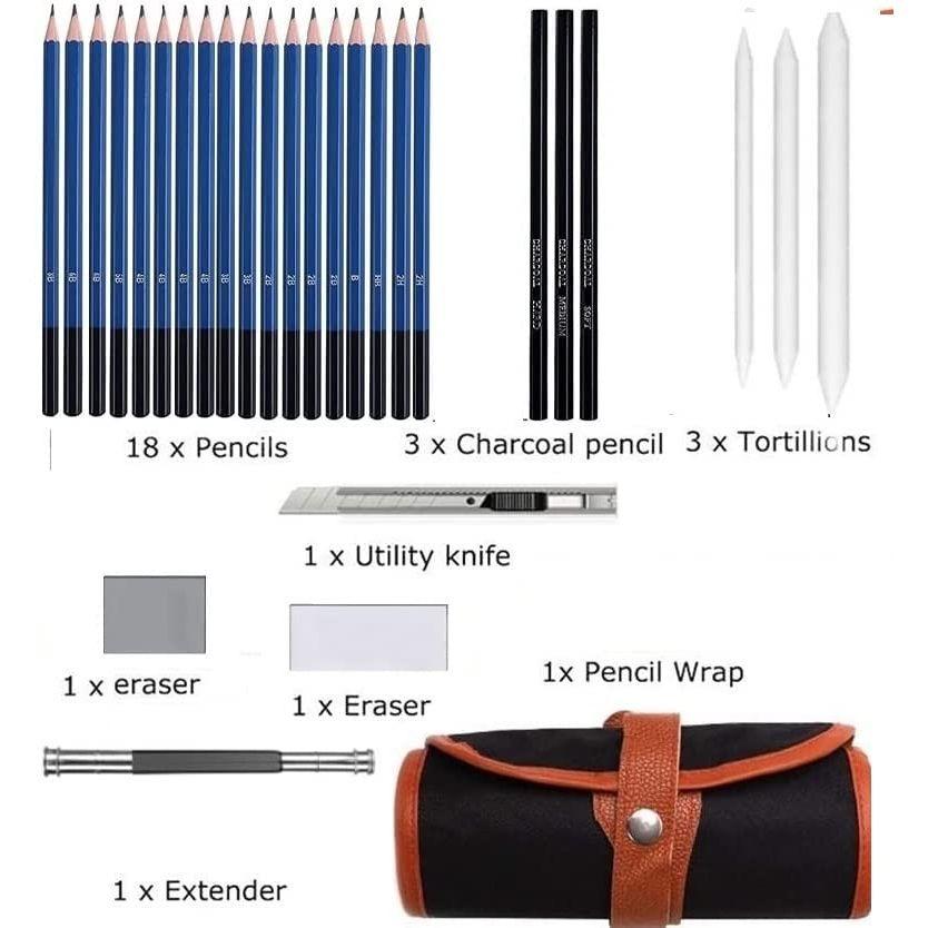 Sketch Drawing Pencil Set Drawing Sketching Pencil Kit 29 Pcs Shading Pencils Set Drawing Pencil Set for Artists Pencil Shading Drawing