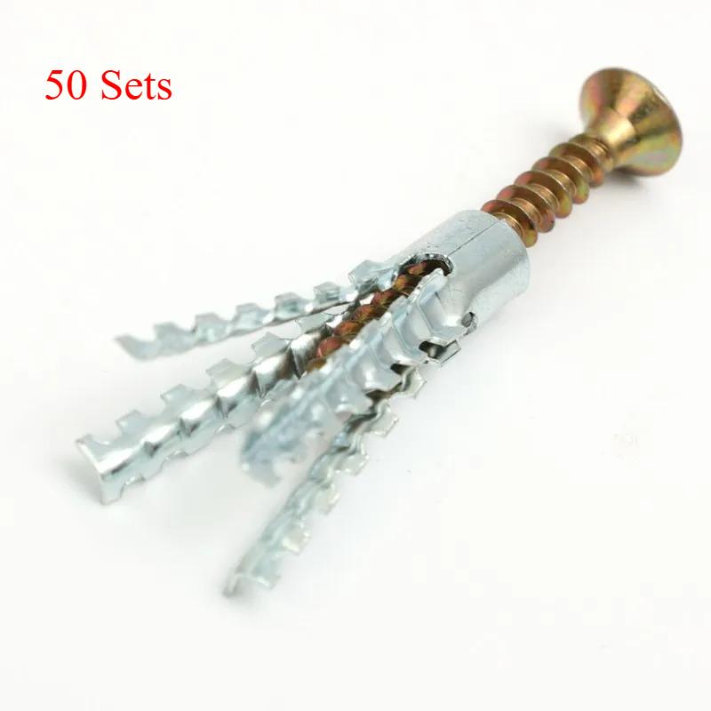 200/10Set Expansion Pipe for Hollow Walls Tile Drywall Anchors with Screw Self Tapping Screw Drilling Plug Expansion Bolt Tools