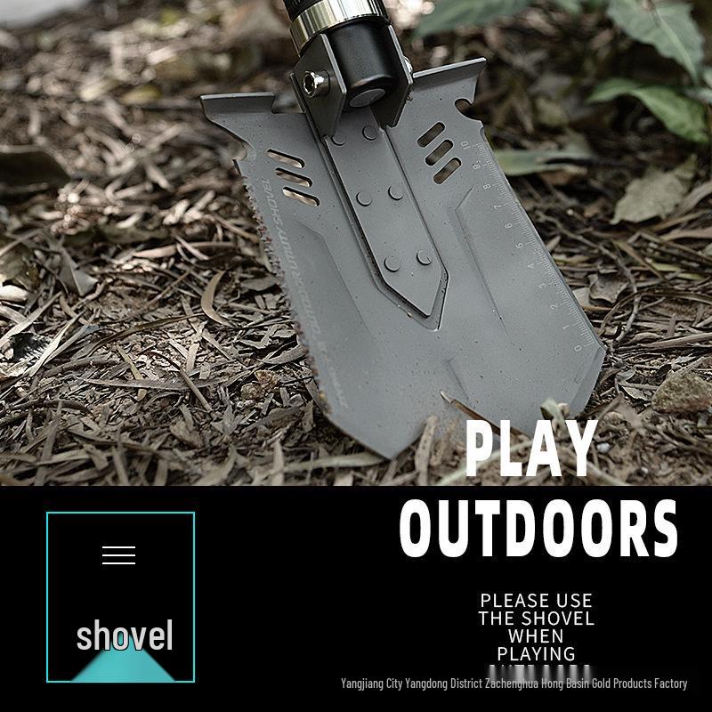 Outdoor Multifunctional Entrenching Tool: Thickened Fishing, Military Shovel for Chopping, Sawing, and Camping