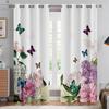 Floral Butterfly Print Curtains, Pastoral Style, Decorative Curtains, Bedroom, Living Room, Kitchen, Window