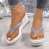 Fashion Summer Women Sandals Platform Beach Trend Shoes Women Fashion Clip Toe Flip-flop Outdoor Rhinestone Sandals Sandalias De Mujer