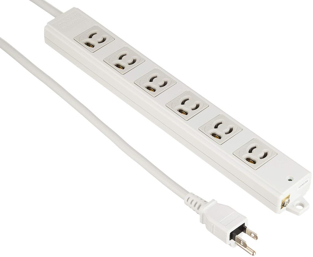 ELECOM Power Strip, 6 Outlets, 3-Pin Plug, Magnetic Attachment, 5m, Gray, T-WRM3650LG/RS