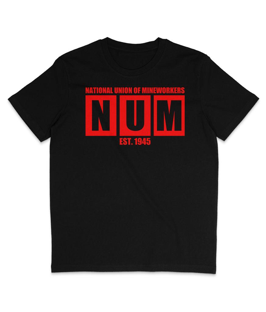 NUM - National Union Of Mineworkers - Organic T-Shirt Mens Womens Tees Top - Miners' Strike